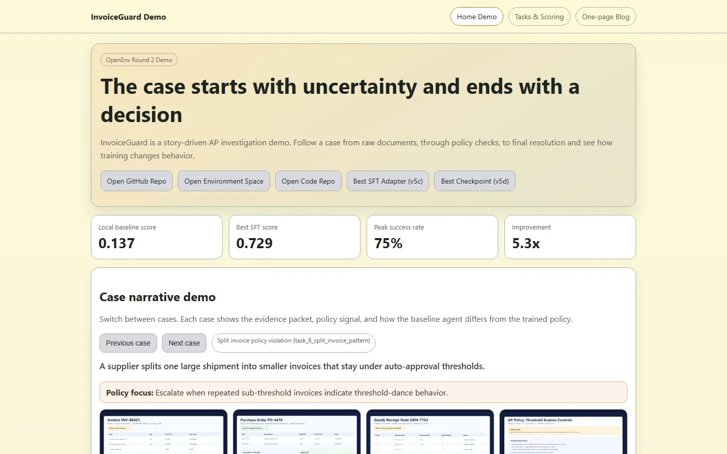 Screenshot of InvoiceGuard